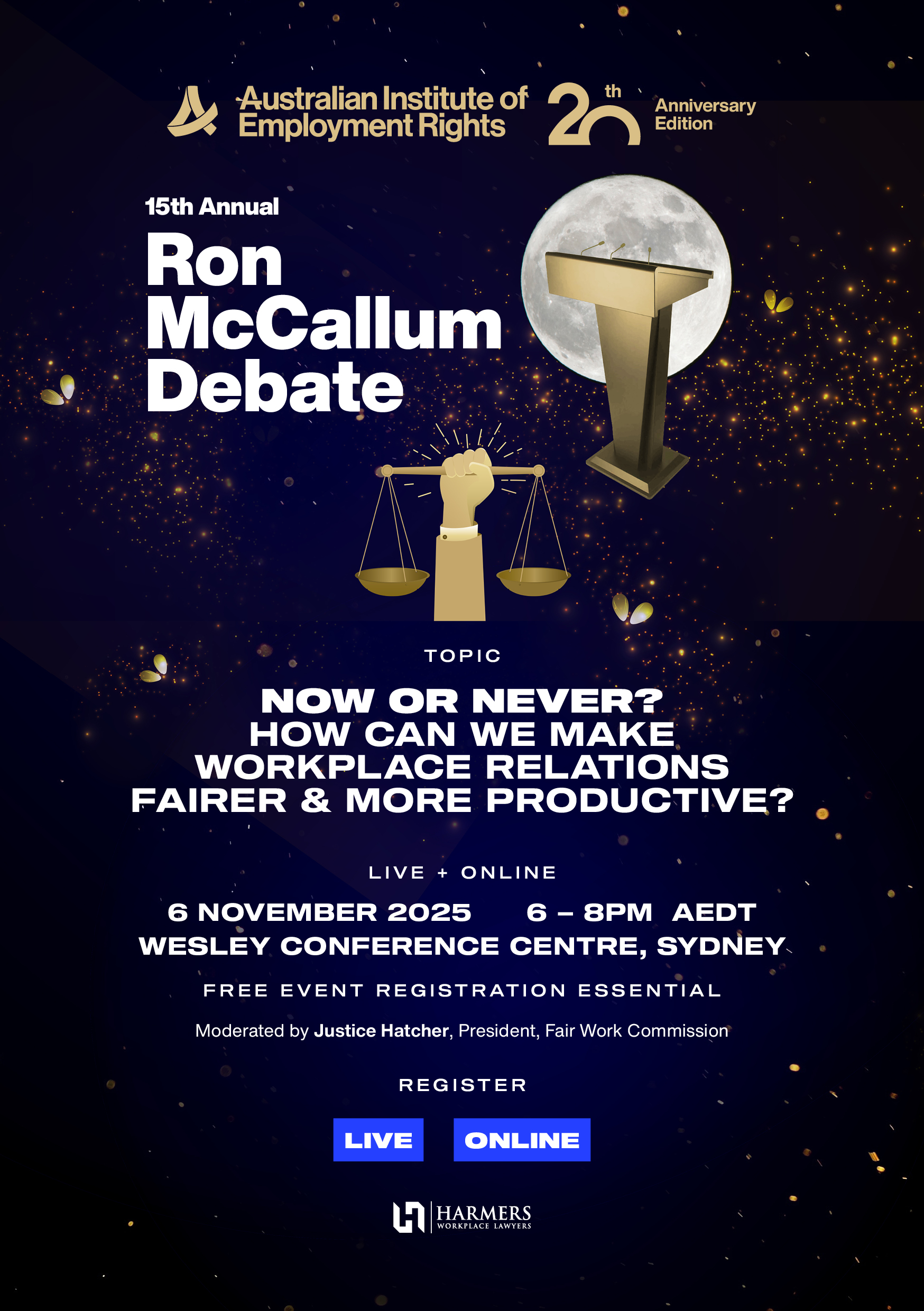 Ron McCallum Debate 2025 Flyer