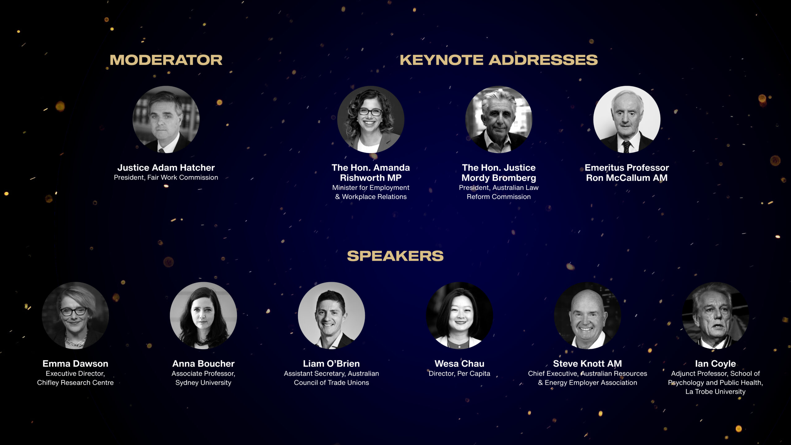 Ron McCallum Debate 2025 Speaker Headshots